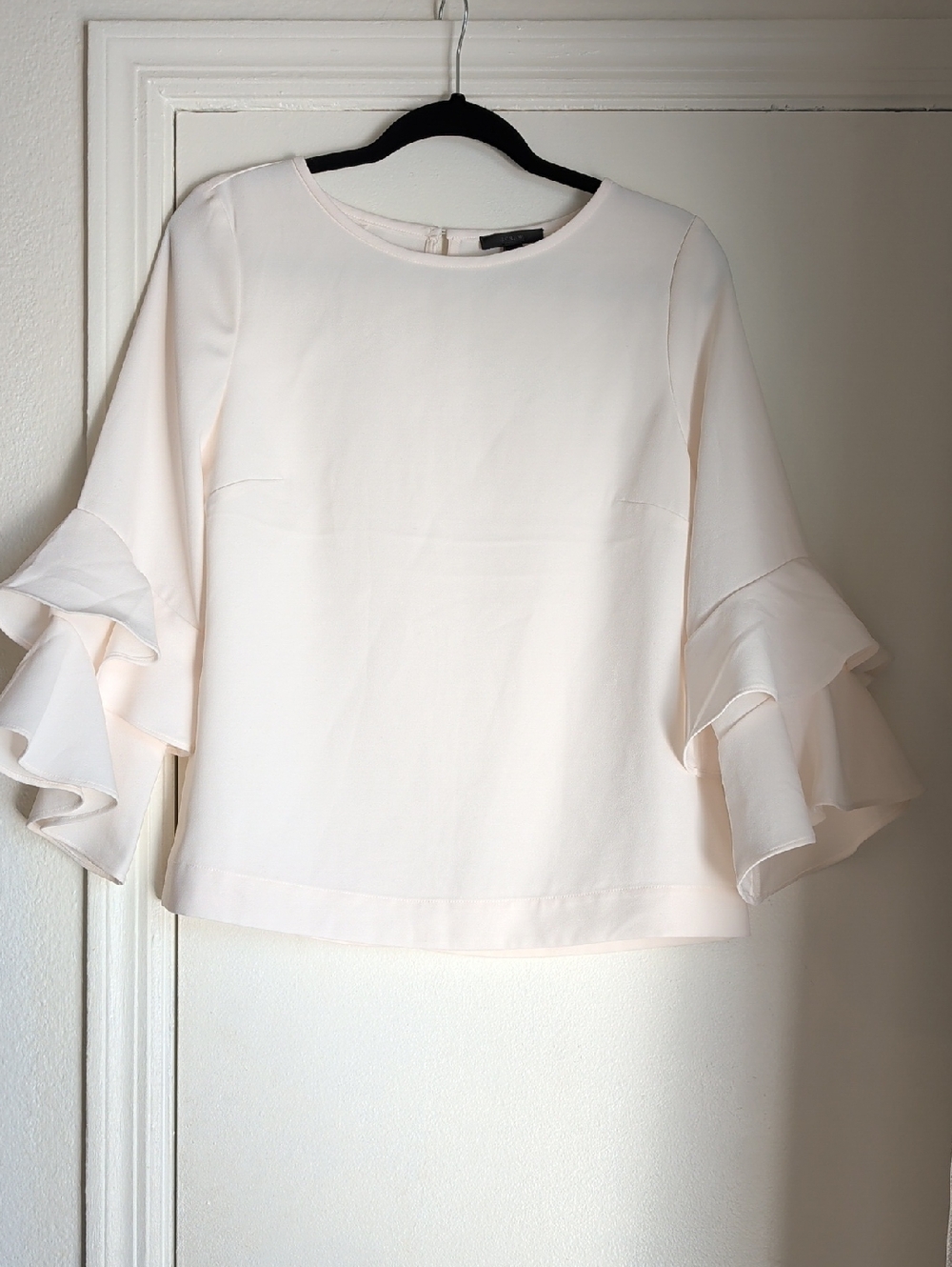 J. Crew Flutter Sleeve White Blouse